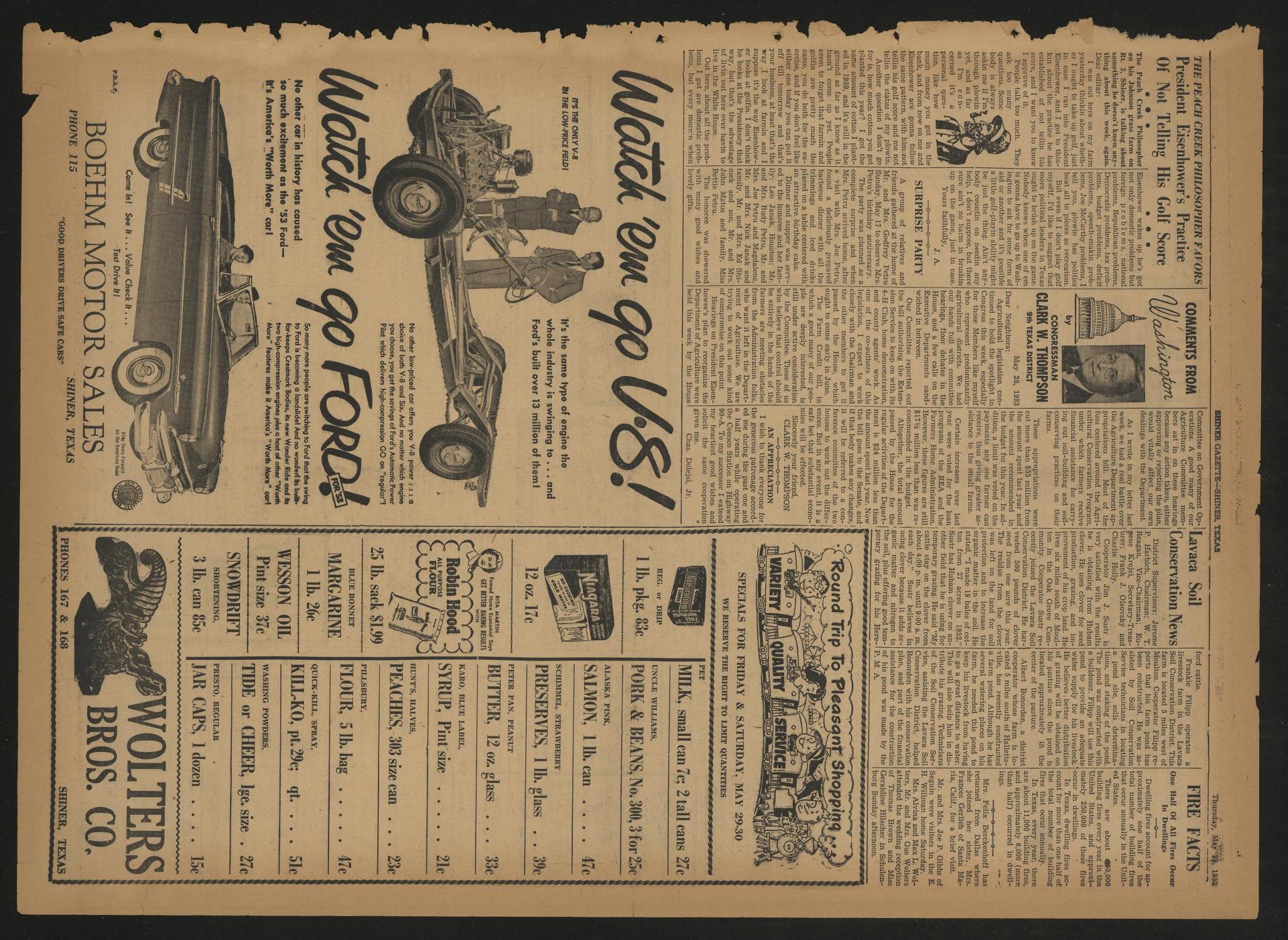 The Shiner Gazette (Shiner, Tex.), Vol. 61, No. 22, Ed. 1 Thursday, May 28, 1953
                                                
                                                    [Sequence #]: 9 of 10
                                                