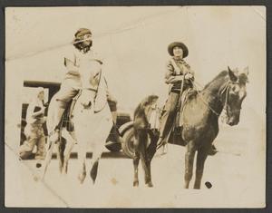 Primary view of object titled '[Two People on Horseback]'.