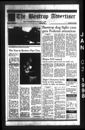 Primary view of object titled 'The Bastrop Advertiser (Bastrop, Tex.), Vol. 144, No. 89, Ed. 1 Saturday, January 3, 1998'.