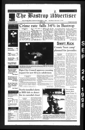 Primary view of object titled 'The Bastrop Advertiser (Bastrop, Tex.), Vol. 145, No. 60, Ed. 1 Saturday, September 26, 1998'.