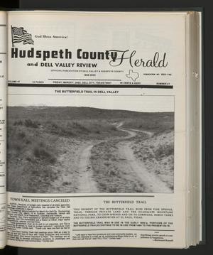 Primary view of object titled 'Hudspeth County Herald and Dell Valley Review (Dell City, Tex.), Vol. 47, No. 27, Ed. 1 Friday, March 7, 2003'.