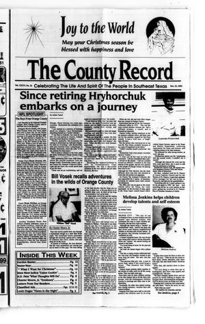 Primary view of object titled 'The County Record (Bridge City, Tex.), Vol. 35, No. 32, Ed. 1 Wednesday, December 22, 1993'.
