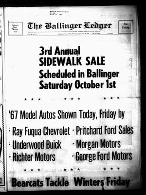 Primary view of The Ballinger Ledger (Ballinger, Tex.), Vol. 80, No. 15, Ed. 1 Thursday, September 29, 1966
