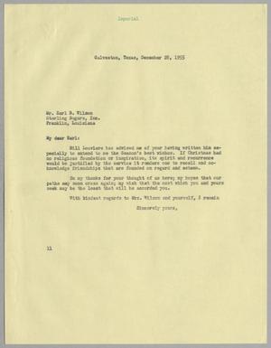 Primary view of object titled '[Letter from I. H. Kempner to Earl B. Wilson, December 28, 1955]'.