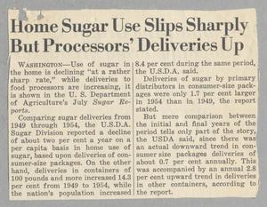 Primary view of object titled '[Clipping: Home Sugar Use Slips Sharply But Processors' Deliveries Up]'.