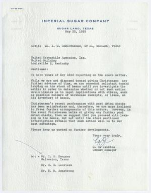 Primary view of object titled '[Letter from C. H. Jenkins to United Mercantile Agencies, Inc., May 25, 1955]'.