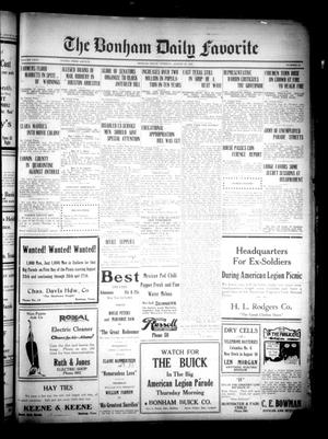 Primary view of object titled 'The Bonham Daily Favorite (Bonham, Tex.), Vol. 24, No. 42, Ed. 1 Tuesday, August 23, 1921'.