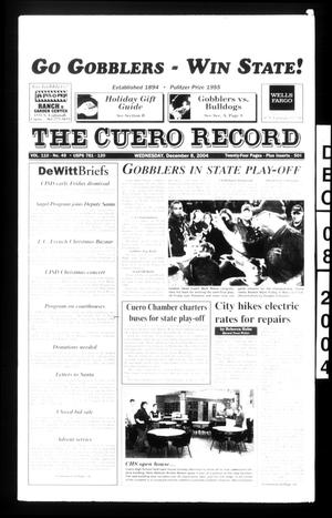 Primary view of object titled 'The Cuero Record (Cuero, Tex.), Vol. 110, No. 49, Ed. 1 Wednesday, December 8, 2004'.
