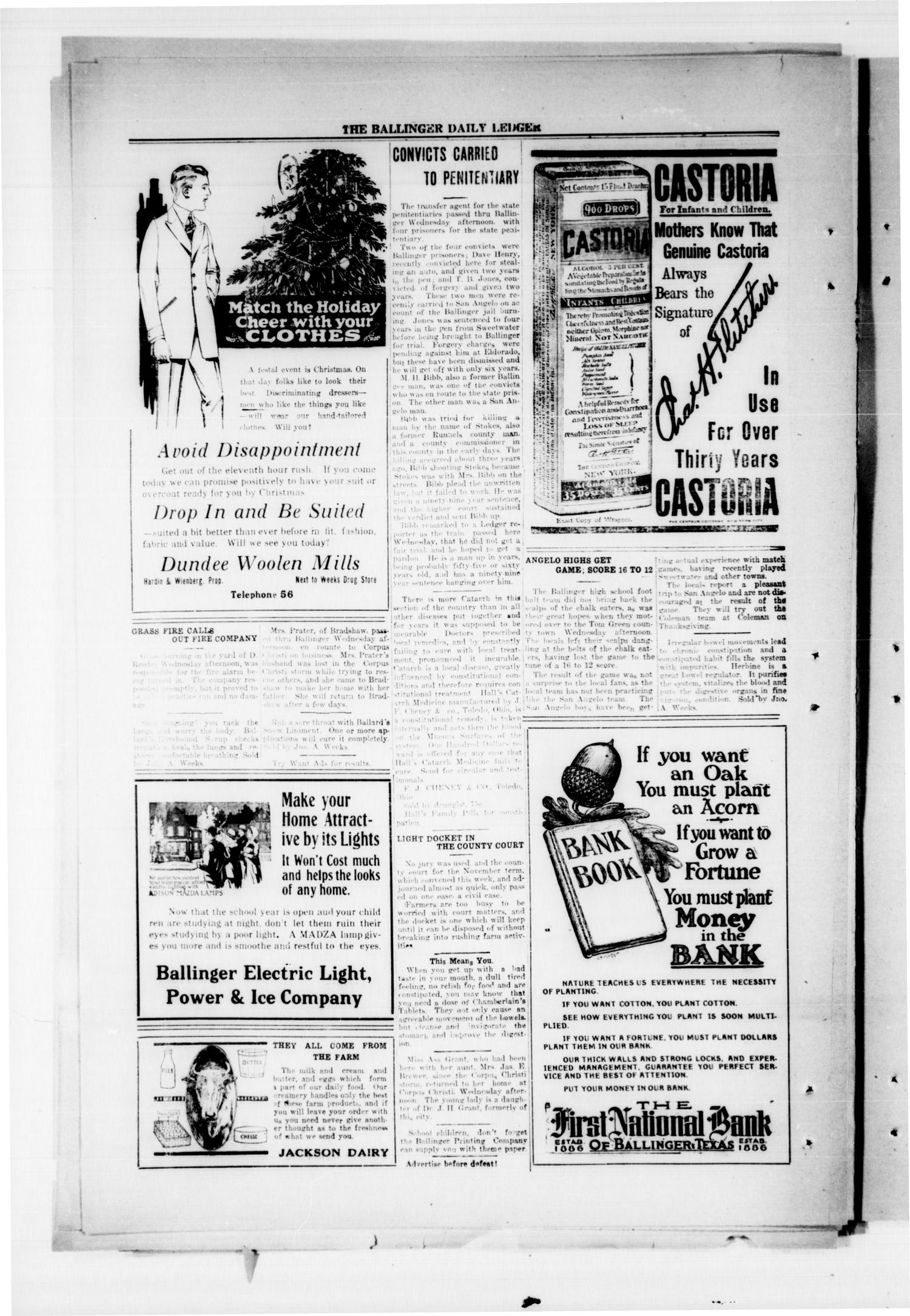 Ballinger Daily Ledger (Ballinger, Tex.), Vol. 14, Ed. 1 Thursday, November 20, 1919
                                                
                                                    [Sequence #]: 4 of 6
                                                