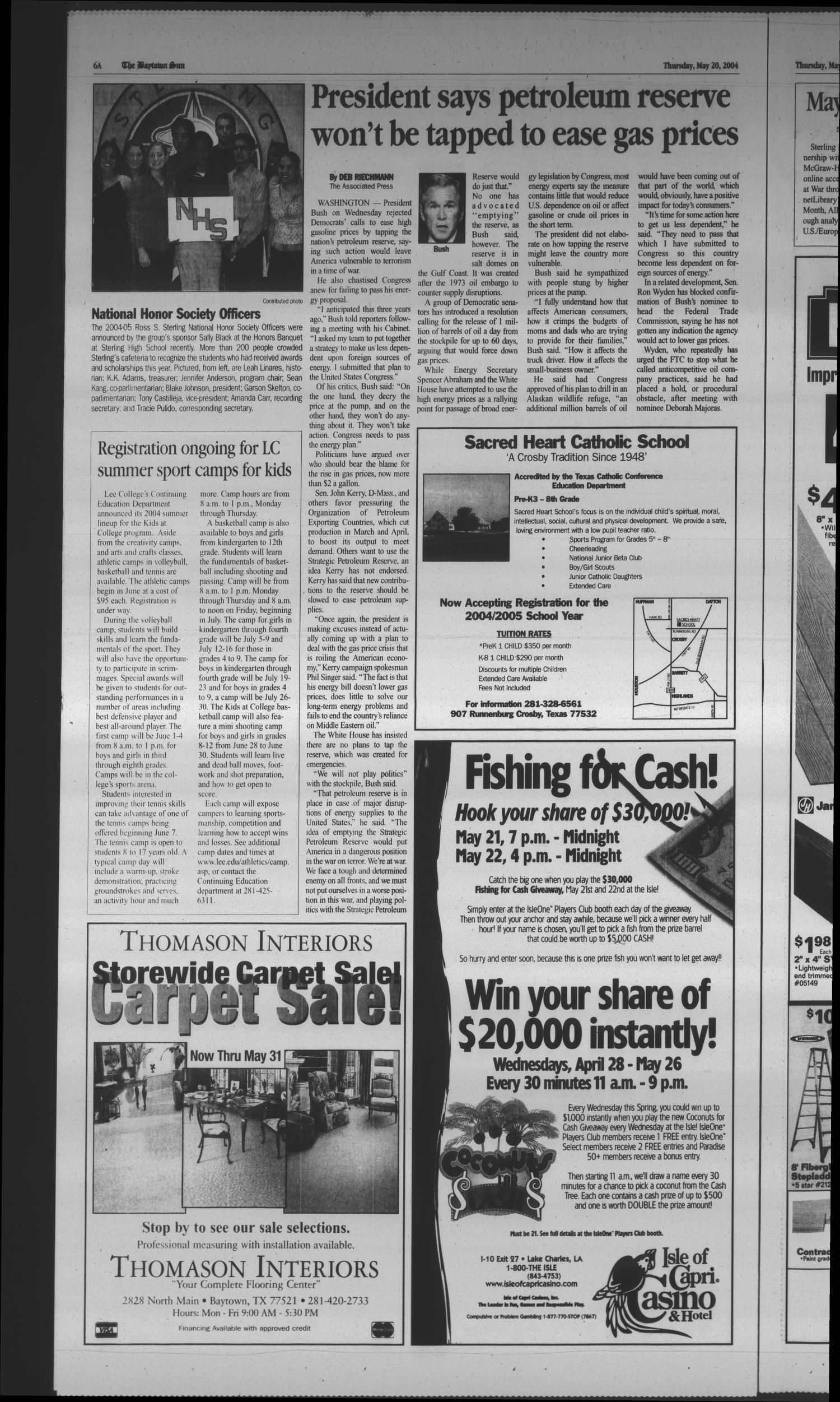 The Baytown Sun (Baytown, Tex.), Vol. 82, No. 171, Ed. 1 Thursday, May 20, 2004
                                                
                                                    [Sequence #]: 6 of 16
                                                