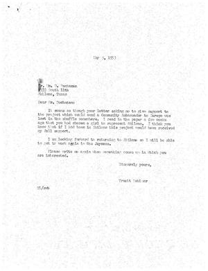Primary view of object titled '[Letter from Truett Latimer to William D. Buchanan, May 5, 1953]'.