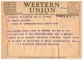 Primary view of [Telegram from K. B. Cleveland March 29, 1954]