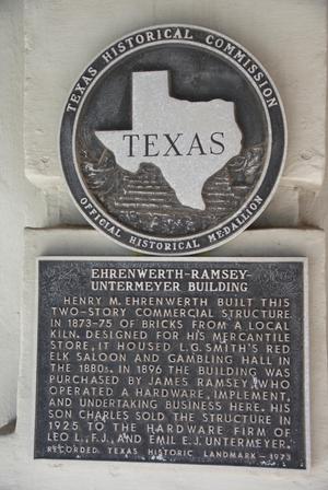 Primary view of object titled '1875 Ehrenwerth-Ramsey-Untermeyer Building THC Marker'.
