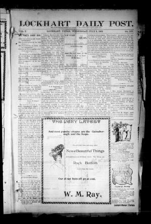 Primary view of object titled 'Lockhart Daily Post. (Lockhart, Tex.), Vol. 1, No. 127, Ed. 1 Wednesday, July 3, 1901'.