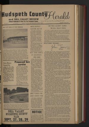 Primary view of object titled 'Hudspeth County Herald and Dell Valley Review (Dell City, Tex.), Vol. 18, No. 46, Ed. 1 Friday, July 19, 1974'.