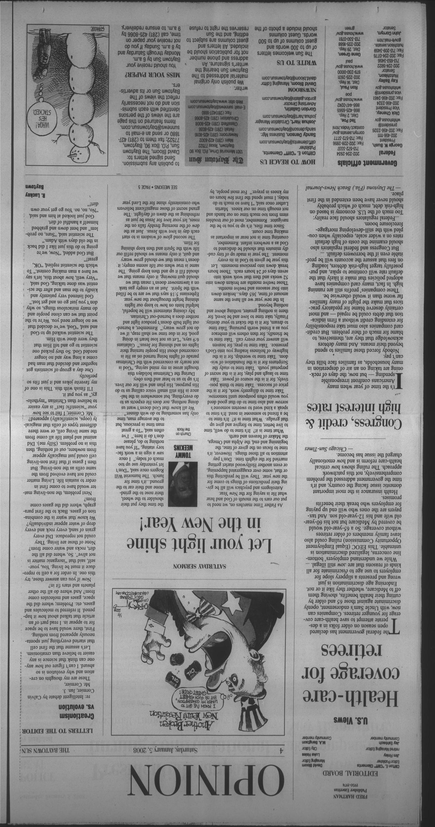 The Baytown Sun (Baytown, Tex.), Vol. 88, No. 5, Ed. 1 Saturday, January 5, 2008
                                                
                                                    [Sequence #]: 4 of 14
                                                
