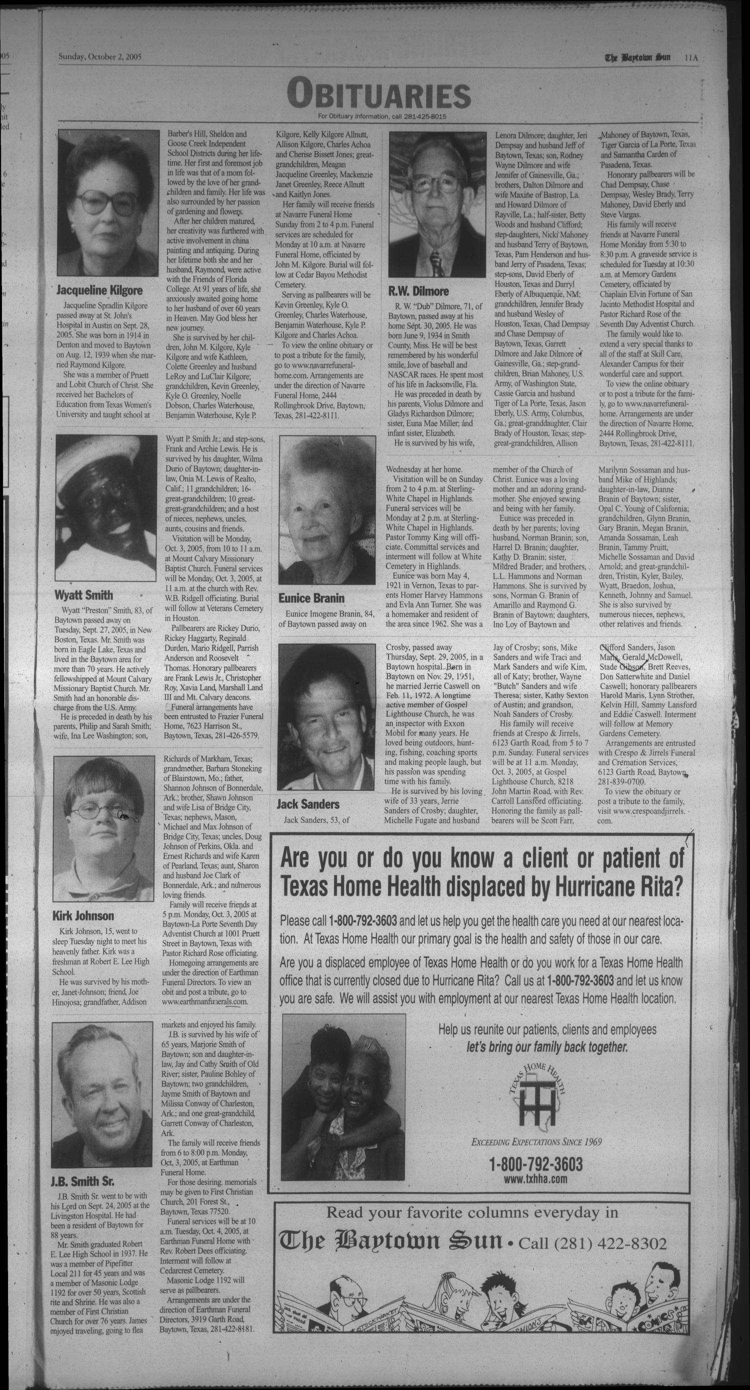 The Baytown Sun (Baytown, Tex.), Vol. 84, No. 299, Ed. 1 Sunday, October 2, 2005
                                                
                                                    [Sequence #]: 11 of 24
                                                