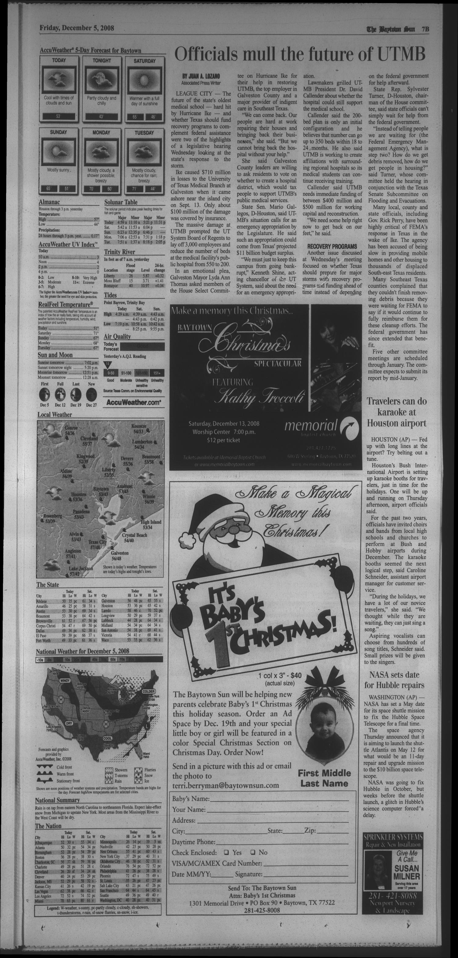 The Baytown Sun (Baytown, Tex.), Vol. 88, No. 338, Ed. 1 Friday, December 5, 2008
                                                
                                                    [Sequence #]: 15 of 16
                                                