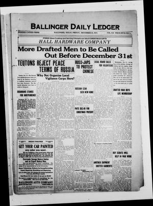 Primary view of object titled 'Ballinger Daily Ledger (Ballinger, Tex.), Vol. 12, Ed. 1 Friday, December 21, 1917'.