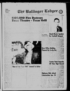 Primary view of object titled 'The Ballinger Ledger (Ballinger, Tex.), Vol. 75, No. 29, Ed. 1 Thursday, January 11, 1962'.