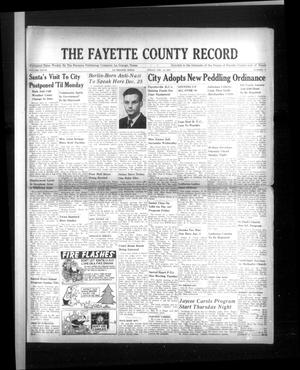 Primary view of object titled 'The Fayette County Record (La Grange, Tex.), Vol. 28, No. 14, Ed. 1 Friday, December 16, 1949'.