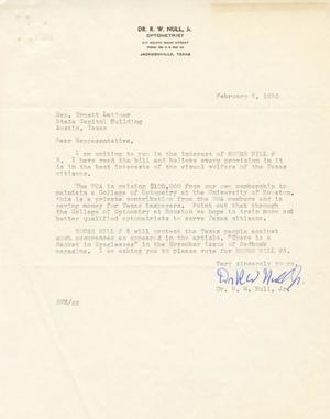 Primary view of object titled '[Letter from R. W. Null to Truett Latimer, February 5, 1953]'.