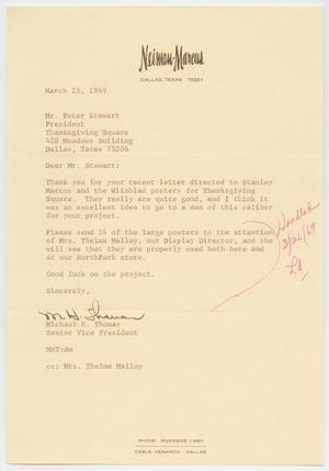 Primary view of object titled '[Letter from Michael H. Thomas to Peter Stewart, March 25, 1969]'.