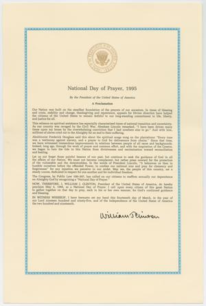 Primary view of object titled '[Presidential Proclamation: National Day of Prayer, 1994]'.