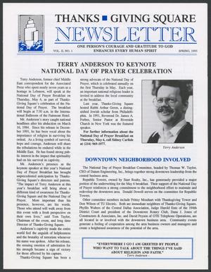 Thanks-Giving Square Newsletter, Volume 2, Number 1, Spring 1993