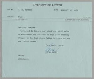 Primary view of object titled '[Letter from Gus A. Stirl to Isaac Herbert Kempner, January 30, 1962]'.
