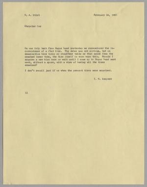 Primary view of object titled '[Letter from Isaac Herbert Kempner to Gus A. Stirl, February 16, 1960]'.