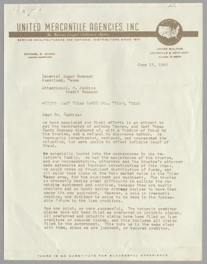 Primary view of object titled '[Letter from Michael O. Quinn to C. H. Jenkins, June 17, 1960]'.