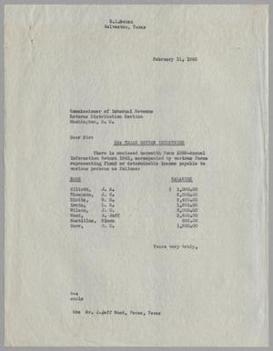 Primary view of object titled '[Letter from R. I. Mehan, February 11, 1942]'.