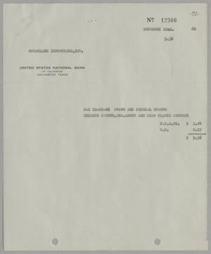 Primary view of object titled '[Invoice for State and Federal Stamps, December 22, 1960]'.