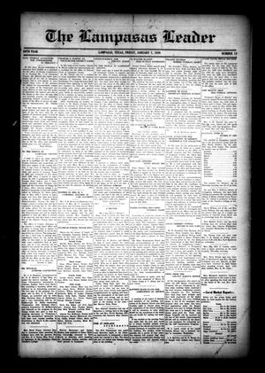 Primary view of object titled 'The Lampasas Leader (Lampasas, Tex.), Vol. 50, No. 13, Ed. 1 Friday, January 7, 1938'.