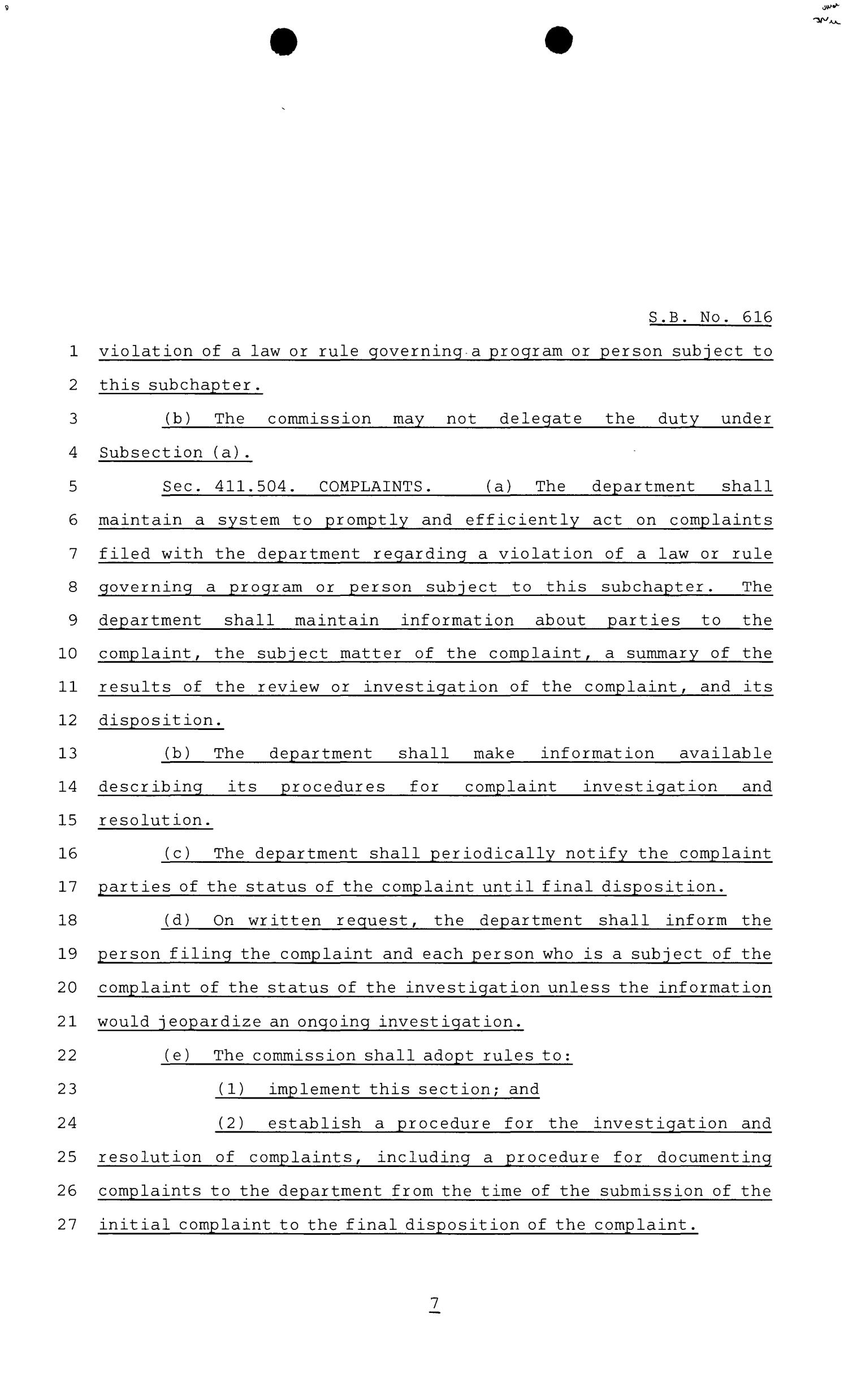 86th Texas Legislature, Regular Session, Senate Bill 616, Chapter 595
                                                
                                                    [Sequence #]: 7 of 137
                                                