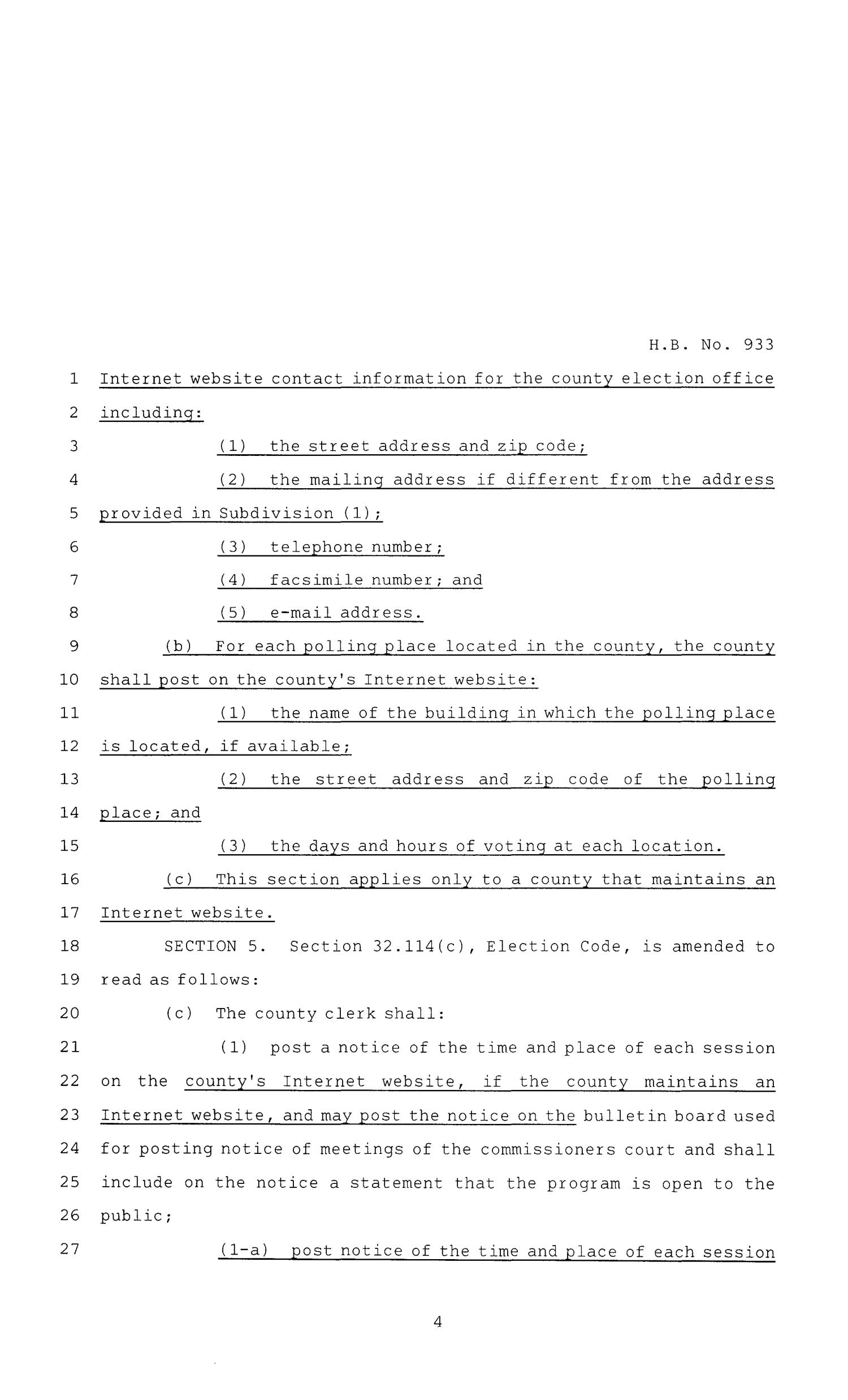 86th Texas Legislature, Regular Session, House Bill 933, Chapter 1052
                                                
                                                    [Sequence #]: 4 of 10
                                                