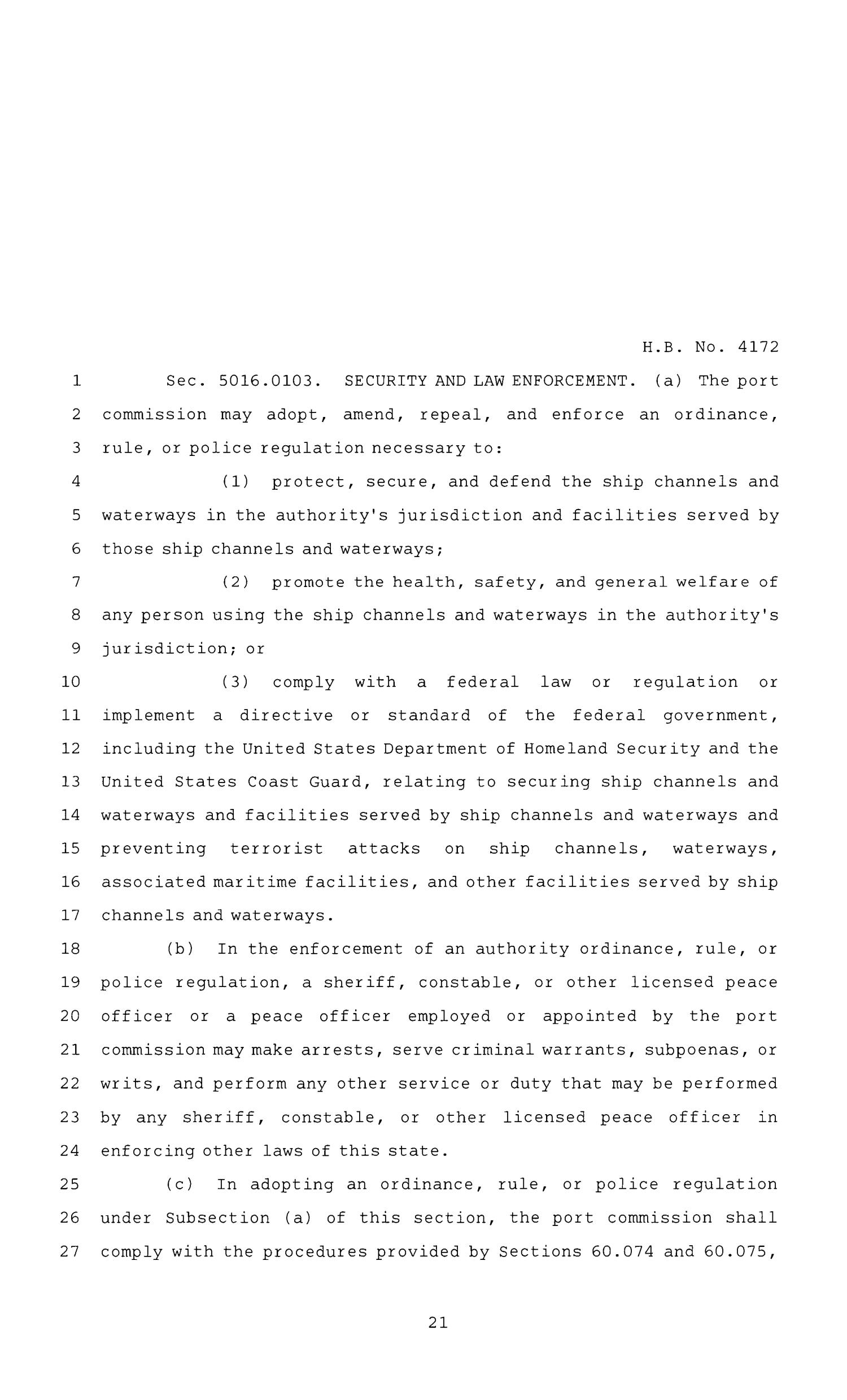 86th Texas Legislature, Regular Session, House Bill 4172, Chapter 468
                                                
                                                    [Sequence #]: 21 of 192
                                                