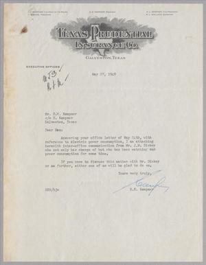 Primary view of [Letter from S. E. Kempner to D. W. Kempner, May 27, 1949]