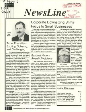 Primary view of object titled 'NewsLine, Volume 22, Number 1, April 1991'.