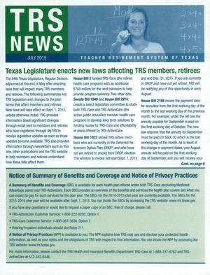 Primary view of object titled 'TRS News, July 2015'.