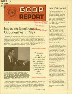 Primary view of object titled 'GCDP Report, May 1987'.