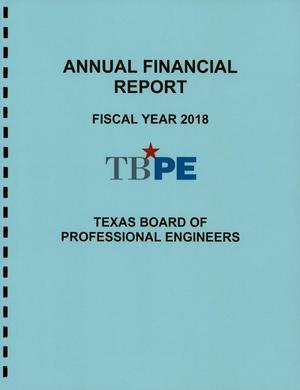 Primary view of object titled 'Texas Board of Professional Engineers Annual Financial Report: 2018'.