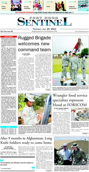 Primary view of Fort Hood Sentinel (Fort Hood, Tex.), Vol. 71, No. 29, Ed. 1 Thursday, July 25, 2013