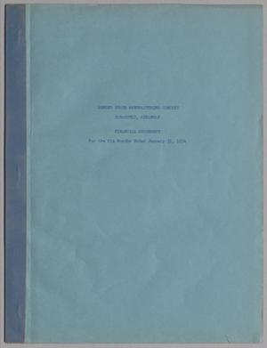 Primary view of object titled 'Wonder State Manufacturing Company Financial Statements for the Six Months Ended January 31, 1954'.