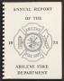 Report: Abilene Fire Department Annual Report: 1973
