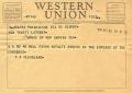 Letter: [Telegram from K. B. Cleveland, March 25, 1955]