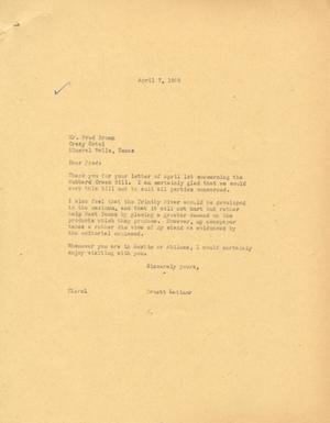 Primary view of object titled '[Letter from Truett Latimer to Fred Brown, April 7, 1955]'.