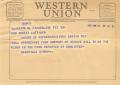Letter: [Telegram from Granville Byrom, April 1, 1955]