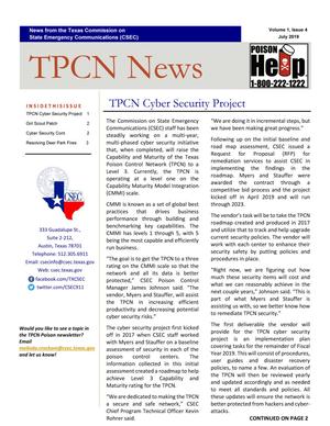 Primary view of object titled 'TPCN News, Volume 1, Number 4, July 2019'.